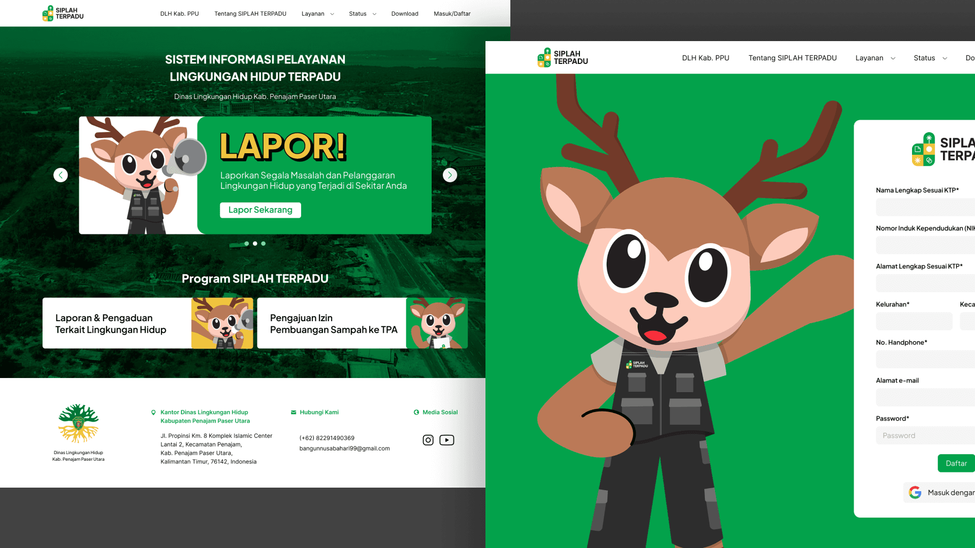 DLH Siplah Terpadu Landing Page Overview
